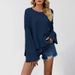 Women's Street Style Knit Sweater - Oversized Round Neck Bell Sleeve Pullover, Soft Acrylic Blend, Trendy Loose Fit For Fall/Winter_ecoleips.com