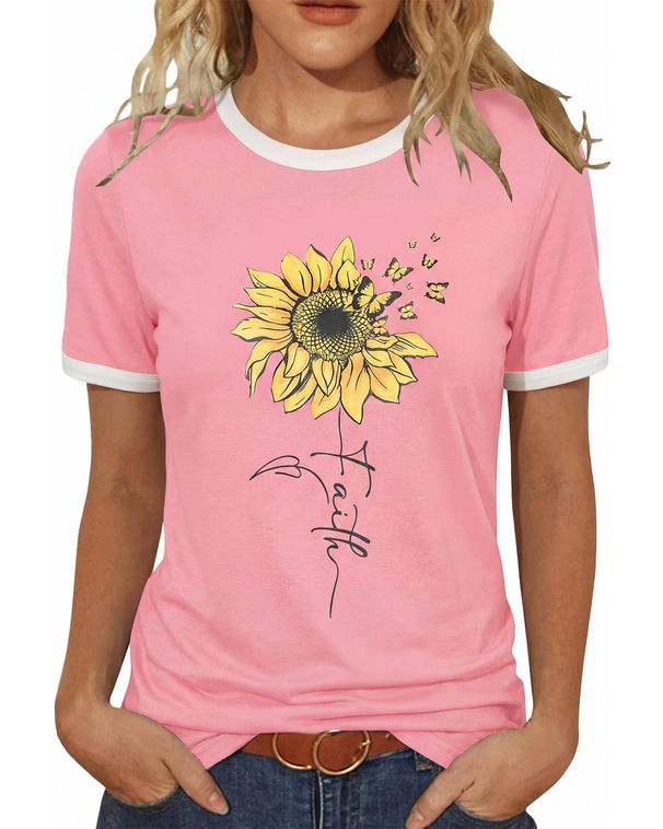 IRISGOD Womens Graphic Tees Casual Summer Cute Short Sleeve T Shirts Tops_ecoleips.com