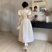 Elegant A-Line Summer Dress for Women Sweetheart Neck Soft Midi Dress with Ruffle Hem_ecoleips.com