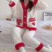 Coral Fleece Large Size Pajamas Women's Winter Loose Thickened Fleece Flannel Loungewear_ecoleips.com