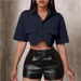 Women's Clothing Design Niche Lapel Loose Solid Color Cardigan Top Autumn And Winter New Temperament Double Pocket Short Shirt_ecoleips.com