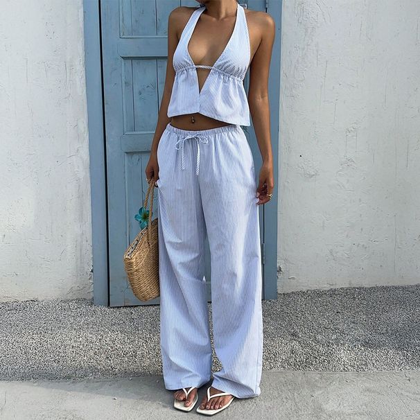 Voya Women's European And American Vacation Vest Casual Long Pants Set Women's Clothing 2026 Summer_ecoleips.com