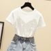 Women's Clothing Heavy Duty Hot Diamond T Shirt Women's Slim Fit Two Piece Suspenders Full Of Diamonds Shiny Short Sleeved Tops_ecoleips.com