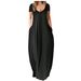 Plus Size V-Neck Summer Dress – Stretchy Milk Silk Fabric, Flowy High-Waist Design, 14 Colors (S-5xl)_ecoleips.com