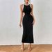 Voya European American Cross-border Summer In Sexy Sophisticated Style, With Round Neck, Back Cutout, Bodycon Design,_ecoleips.com