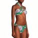 Women's Clothing Swimsuit Lace Up Print Sexy Bikini Halter Neck Split Swimsuit Bikini_ecoleips.com