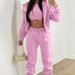 2026 New Spring Women's Clothing European And American Outfit Solid Color Hooded Sweatshirt Casual Fashion Sports Set_ecoleips.com