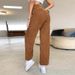 Voya 2026 Spring/Summer New Women's European And American Ins Casual High-Waisted Straight-Leg Corduroy Pants With_ecoleips.com
