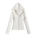 Autumn And Winter German Velvet Half-zipper Hooded Long-sleeved Sweater Female Spice Girl Slim-fitting Inner Top High Waist And Thin_ecoleips.com