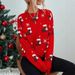 Christmas Knit Sweater For Women - Cozy Oversized Pullover With Festive Patterns, Soft Polyester Long Sleeve Tunic_ecoleips.com