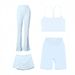 Women's Clothing Shaped Vest Flared Pants Capri Pants Three Pleated Skirt Four Piece Set Slim Fit Stretchy Sportswear_ecoleips.com