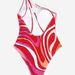 One Piece Bikini Striped Position Print Women's Swimwear American Style New Fashion_ecoleips.com