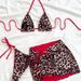 Women's Clothing Sexy Leopard Print Bikini Three Piece Swimsuit Special Fabric Beachwear For Vacation_ecoleips.com