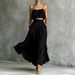 Women's High-Waisted Flowy Midi Skirt And Camisole Two-Piece Set Summer Casual Outfit Wrinkle-Resistant Fabric_ecoleips.com