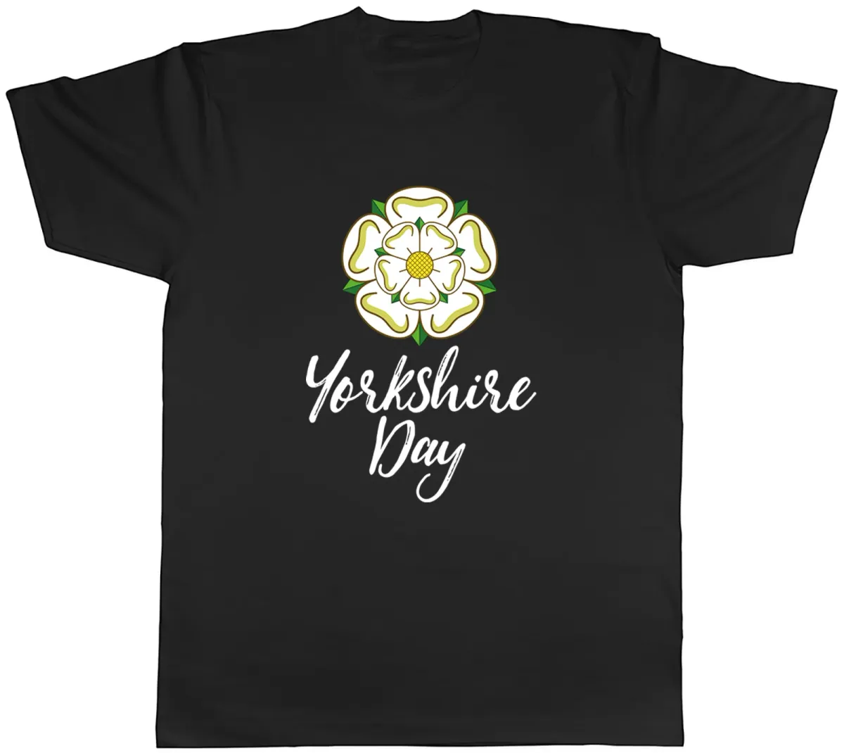 Women's T-Shirts Yorkshire Day Mens T-Shirt White Rose Celebration Unisex Tee Gift_ecoleips.com