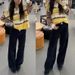 CE Straight Corduroy Jeans For Women, Navy Blue, High-waisted, Loose, Casual, Wide-leg, European And American Style,_ecoleips.com