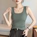 K New Women's Wide Shoulder Vest, U-Neck Underwear Top, Sleeveless Chiffon Vest_ecoleips.com