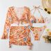 Voya 2026 New European And American Foreign Trade Four-Piece Set, Mesh Print Beach Vacation Long-Sleeve Sun Protection_ecoleips.com