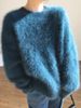 girl Round Neck Pullover For Women, Autumn And Winter Mink Velvet Outerwear, 2025 New Lazy Style, Loose Fashionable Versatile_ecoleips.com
