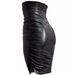 Plus Size Pleated Sexy Tight Bodycon PU Leather Short Skirt Women Ins Style Women's Clothing D30_ecoleips.com