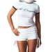 Summer Short Sleeve T-Shirt Women Sexy Hot Girl Y2K Slim Fit round Neck Printed Letter Pattern European And American Cross Border Top_ecoleips.com
