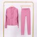 Women's Lightweight Hooded Jacket & Cropped Pants Set - Stretchy Nylon Spandex Activewear For Yoga, Running & Gym_ecoleips.com