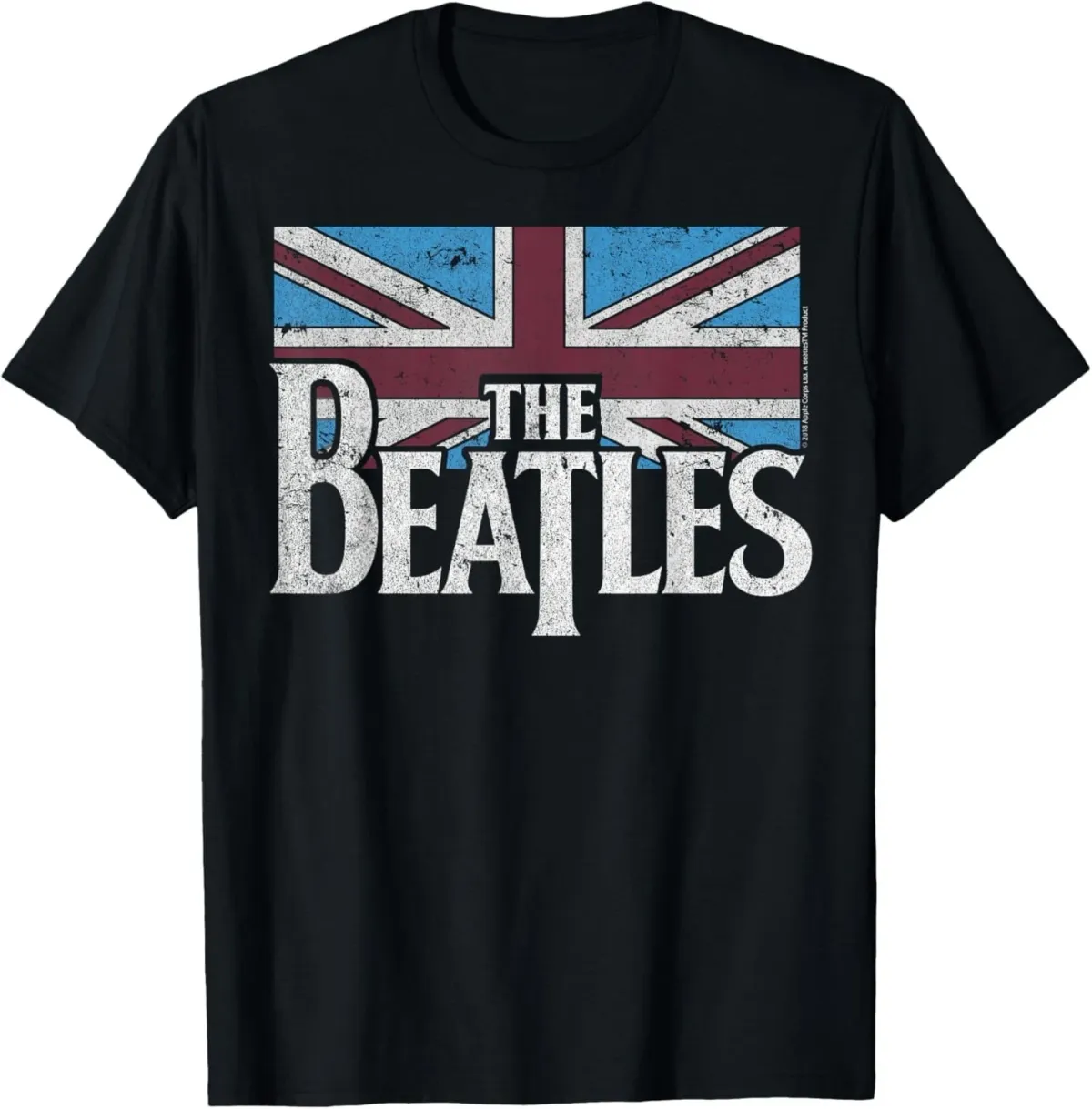 Women's T-Shirts The Beatles British Flag Red, White, And Blue Short Sleeve T-Shirt_ecoleips.com