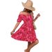 New Casual Off-Shoulder Cross-Border Short-Sleeve Loose Floral Printed Dress_ecoleips.com