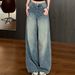 High-Waisted Floor-Length Jeans For Women Sparkling Rhinestones Luxurious Feel Perfect For Autumn_ecoleips.com
