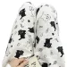 Pajama Pants Women Summer White Cartoon Kitten Trousers Thin Student Home Pants Rainbow Stripes High Waist Straight Leg Loose_ecoleips.com