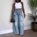 Women's Clothing Spring/Summer Denim Straw Wash Workwear Jeans With Pockets Regular Fit Solid Pattern_ecoleips.com