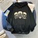 Hooded Fleece Sweatshirt Jacket For Women 2025 Autumn Winter New Design Letter Print Loose Pullover Top_ecoleips.com