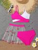 Aria Basics New European American Style Swimsuit Color Blocking, Three-piece Bikini Set With Three-dimensional Butterfly Skirt And_ecoleips.com