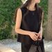 Summer Women's Sleeveless Cotton Linen T-Shirt Top Casual Japanese Korean Style Ramie Cotton Vest Back Slit Design_ecoleips.com
