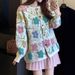 Soft & Cozy Oversized Knit Cardigan Women's Casual Long Sleeve Open Front Sweater With Floral Embroidery, Loose Fit Boho Chic Spring Fall Outerwear_ecoleips.com