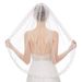 Foreign trade bridal veil 90CM single layer small veil metal comb eyelash lace bridal simple veil can be wholesale_ecoleips.com