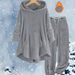 Women's Fleece Hooded Tracksuit Set - Soft & Warm Long Sleeve Top With Pants, Casual Loungewear For Fall & Winter (Multiple Colors & Sizes)_ecoleips.com