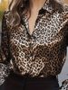 Women’s Leopard Print Blouse – Stylish Long-Sleeve Shirt For Work & Weekend, Breathable Polyester (S-XL, Grey/Brown/Blue/Animal Print)_ecoleips.com