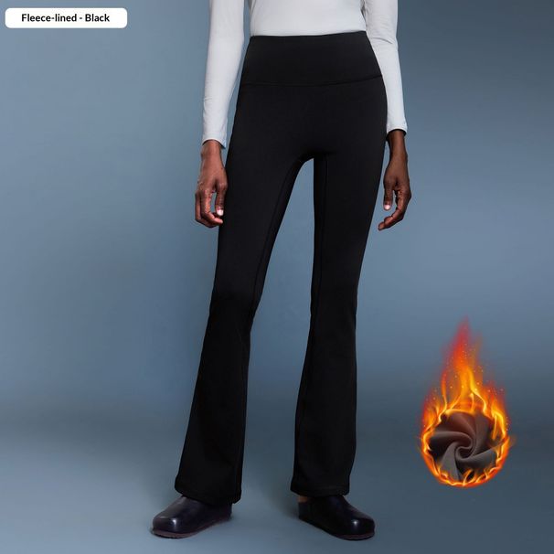 Women's Flared Yoga Pants For Autumn And Winter, High Waist, Hip Lifting, Slimming, Fleece Lined Fitness Pants DL204 2_ecoleips.com