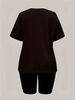 Summer Women's Casual Fashion Bear Cartoon Graphic Printed Loose T-shirt Shorts Two-piece Set Sportswear Suitable For Daily Wear-153_ecoleips.com