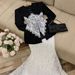 Elegant V-Neck Lace Corset Long Sleeve Wrap Slim Fit Mermaid Dress Set for Women Stylish Outfit Black White XS XXL XXXL_ecoleips.com