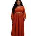 Women's Clothing Plus Size Clothes Inspired Elegant Tassel Dress – V-Neck Bell Sleeve Maxi Dress With Pleats, Matcha/White/Fuchsia/Pink/Black/Orange_ecoleips.com
