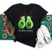 European And American Cross-border Foreign Trade Women's Clothing Christmas Merry Round Neck Printed Ladies Short Sleeve_ecoleips.com