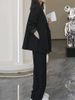 Spring And Autumn Suit Jacket Women's Plus Size Women's Wide Leg Pants Set Fat MM 200 Pounds Pink Loose Suit_ecoleips.com