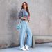 2023 Summer New European And American Washed High-Waisted Denim Fashion Casual Tassel Pants For Women Slimming_ecoleips.com