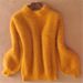 Oversized Lantern Sleeve Sweater – Women’s Mock Neck Acrylic Knit In 12 Colors (Korean-Inspired)_ecoleips.com