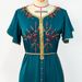 Women's Clothing Hand Sewn Diamond Short Sleeved Dress Travel Party Lady Style Long Dress_ecoleips.com