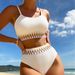 Women's Clothing High Waist Split Swimsuit Women's Multi Color Bikini Stripes Solid Color Sexy Bikini Swimsuit_ecoleips.com