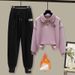 Korean Style Women's Polo Collar Top & Relaxed Harem Pants Set - Casual Loungewear With Boho Flair_ecoleips.com
