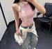 2026 New Style Silk Scarf Tie Up Knitted Camisole Vest For Women, Slim Fit, Sleeveless, Sexy Style Summer Top_ecoleips.com